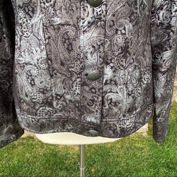 Chicos Jacket Black & Silver Design - Picture 11 of 16